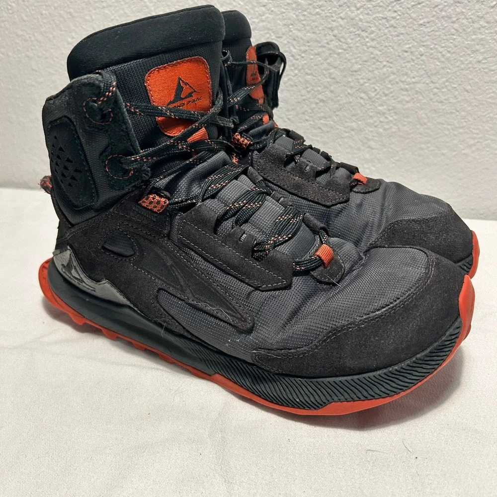 Altra Lone Peak ALL-WTHR Mid 2 Mens 9 Hiking Boots Black Orange AL0A7R6I020